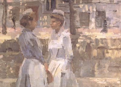 Isaac Israels Amsterdam Serving Girls on the Gracht (nn02) oil painting image